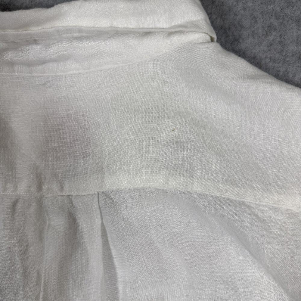 Brooks Brothers Baird McNutt 100% Linen Button Down Shirt Mens XL White Madison - Picture 6 of 13